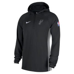 San Antonio Spurs Authentic On Court Zone Quarter-Zip Dri-FIT Hoodie Jacket Black | Nike Lifestyle