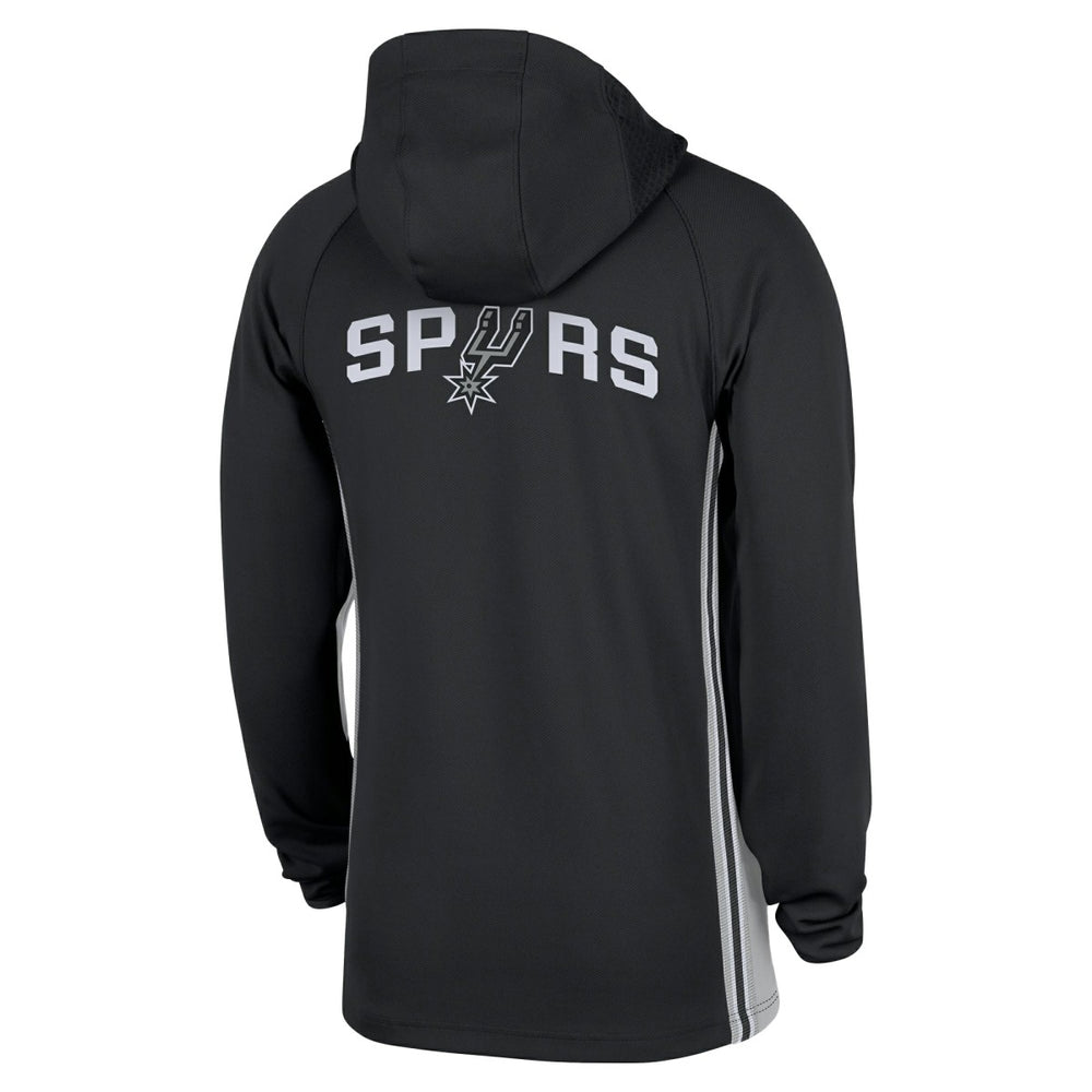 San Antonio Spurs Authentic On Court Zone Quarter-Zip Dri-FIT Hoodie Jacket Black | Nike Lifestyle