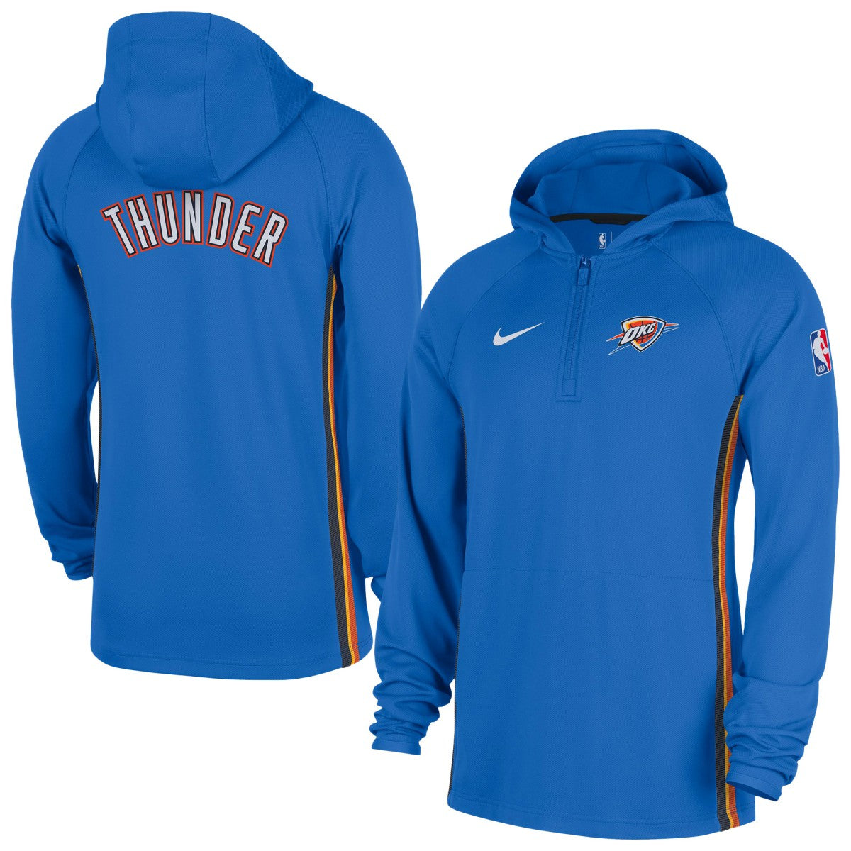 Oklahoma City Thunder Authentic On Court Zone Quarter-Zip Dri-FIT Hoodie Jacket Blue | Nike for sale