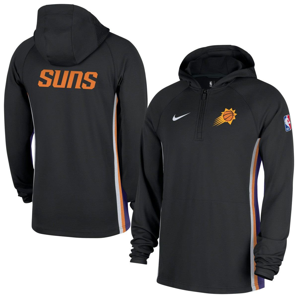 Phoenix Suns Authentic On Court Zone Quarter-Zip Dri-FIT Hoodie Jacket Black | Nike