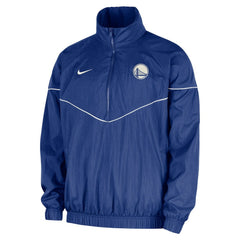 Golden State Warriors Courtside Windrunner Woven Half-Zip Hooded Jacket for sale Royal | Nike Near Me