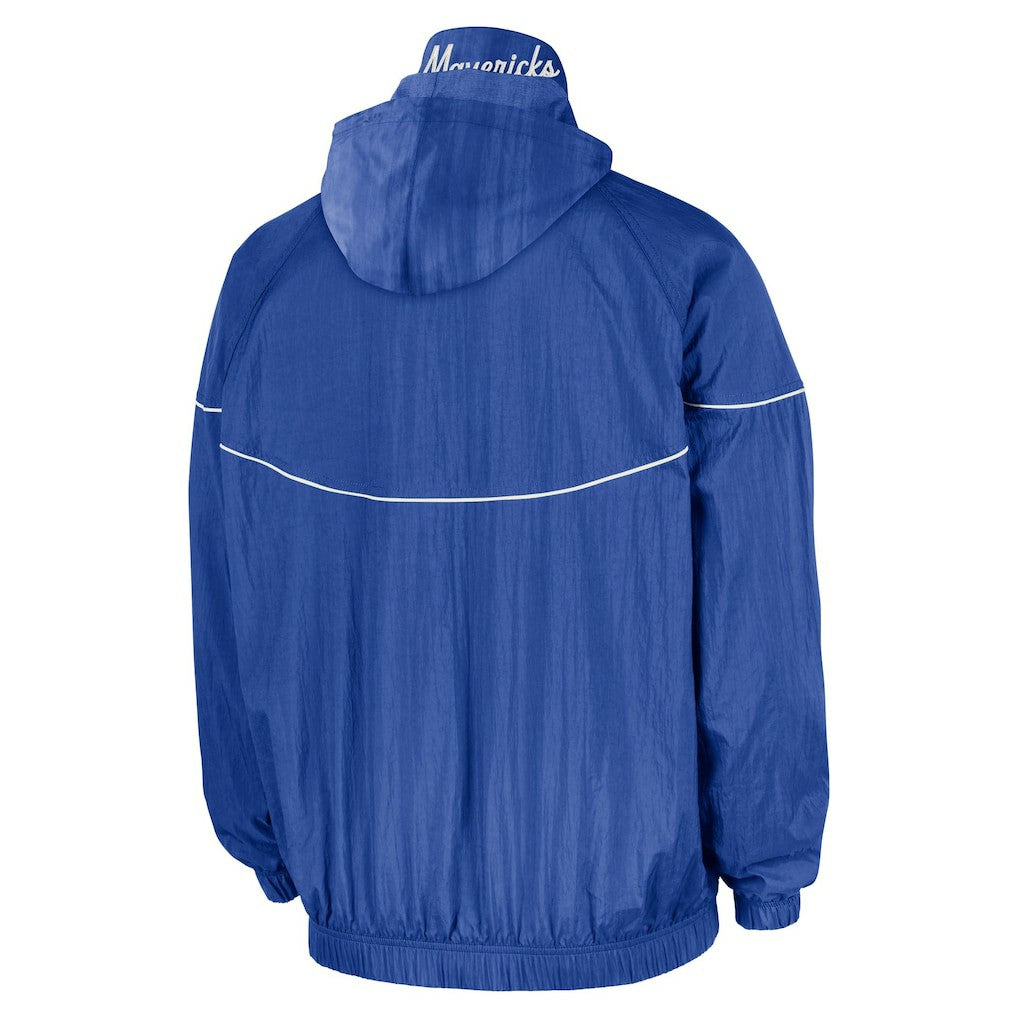 Dallas Mavericks Courtside Windrunner Woven Half-Zip Hooded Jacket for sale Blue | Nike Near Me