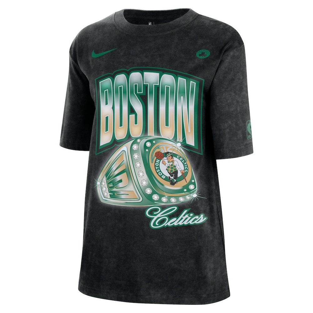Boston Celtics Women's Courtside Original Content Vintage Washed Boyfriend T-Shirt Black | Nike for sale