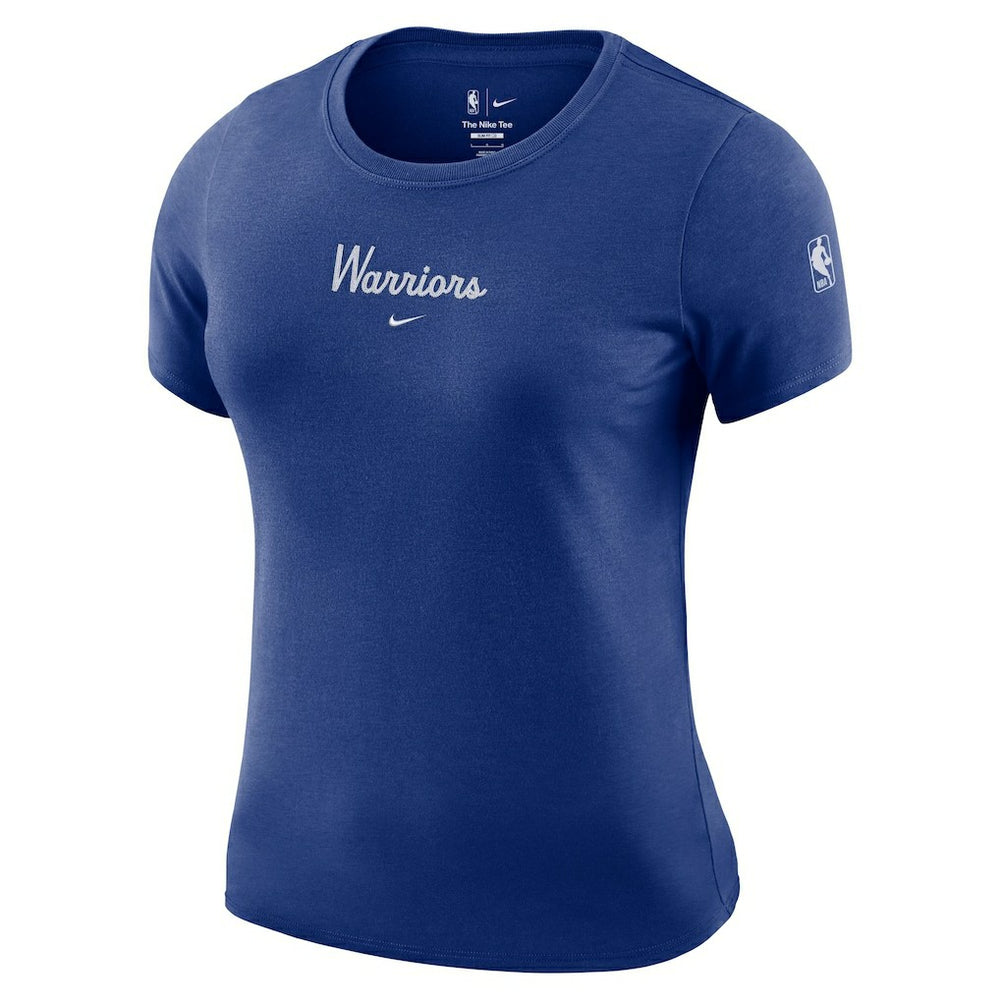 Golden State Warriors Women's Courtside Modest Cropped Tri-Blend T-Shirt for sale Royal | Nike US