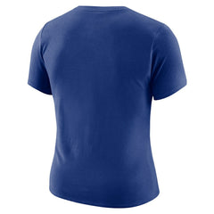 Golden State Warriors Women's Courtside Modest Cropped Tri-Blend T-Shirt for sale Royal | Nike US