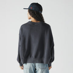 Boston Red Sox New Era Women's Boxy Mineral Wash Dolmen Sleeve Cropped Sweatshirt - Navy - New Era Online