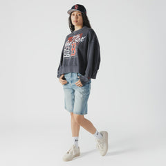 Boston Red Sox New Era Women's Boxy Mineral Wash Dolmen Sleeve Cropped Sweatshirt - Navy - New Era Online