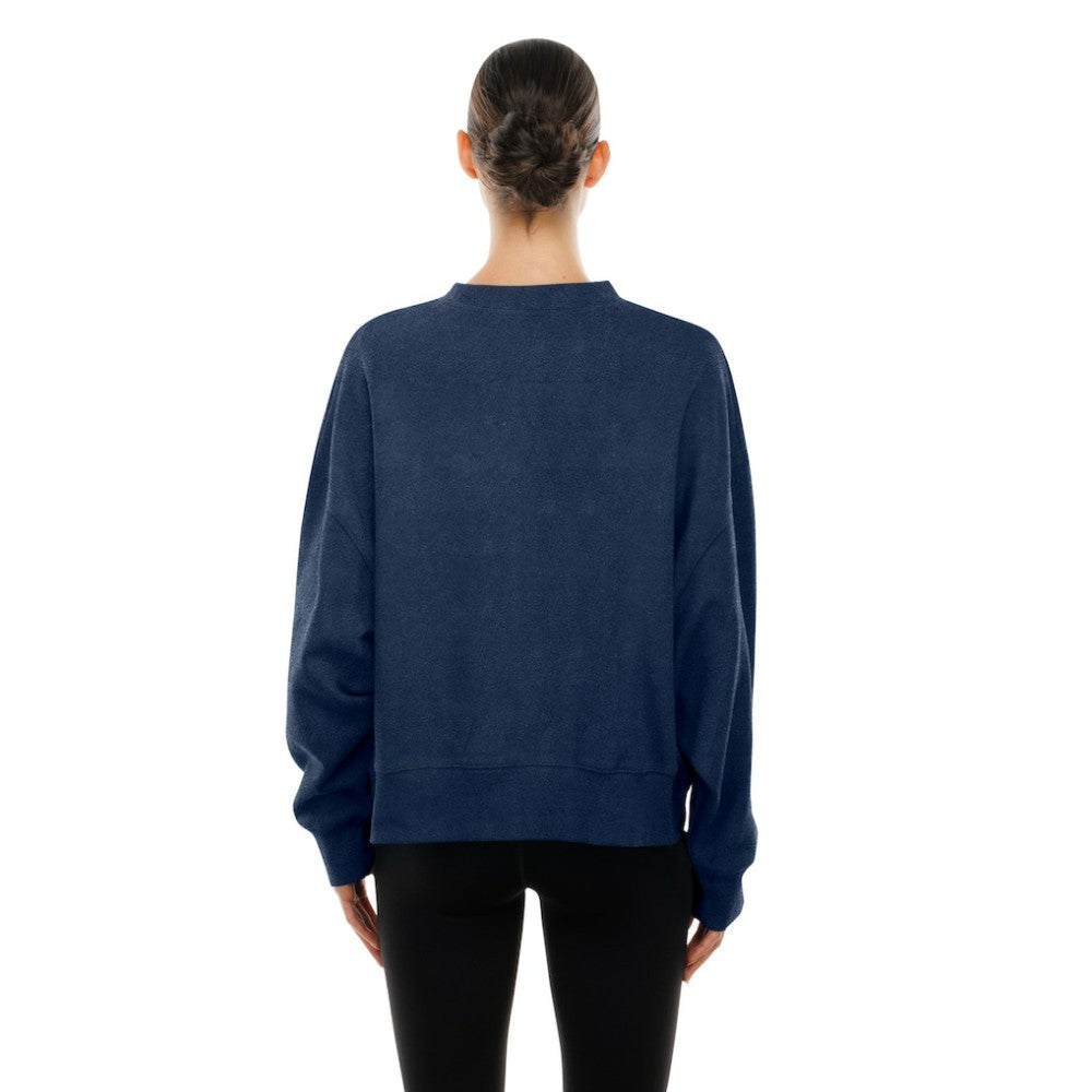 Boston Red Sox New Era Women's Boxy Mineral Wash Dolmen Sleeve Cropped Sweatshirt - Navy - New Era Online