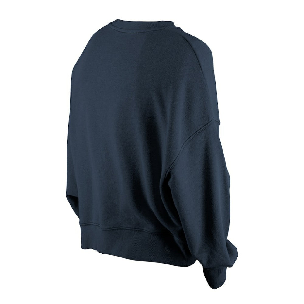 Atlanta Braves New Era Women's Boxy Mineral Wash Dolmen Sleeve Cropped Sweatshirt - Navy - New Era Discount