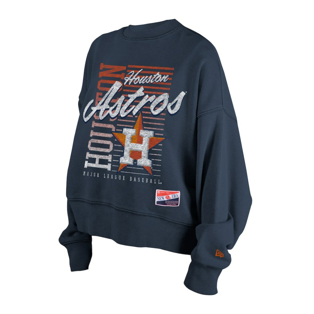 Houston Astros New Era Women's Boxy Mineral Wash Dolmen Sleeve Cropped Sweatshirt - Navy - New Era Online