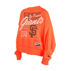 San Francisco Giants New Era Women's Boxy Mineral Wash Dolmen Sleeve Cropped Sweatshirt - Orange - New Era on Sale