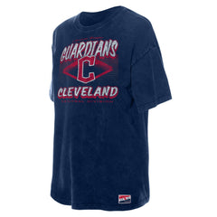 Cleveland Guardians New Era Women's Mineral Wash Oversized T-Shirt - Navy - New Era on Sale