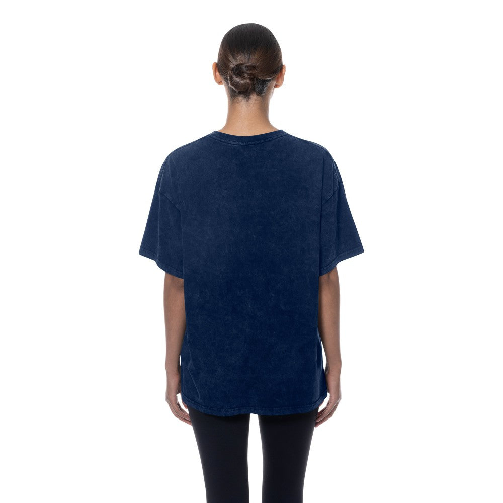 Cleveland Guardians New Era Women's Mineral Wash Oversized T-Shirt - Navy - New Era on Sale