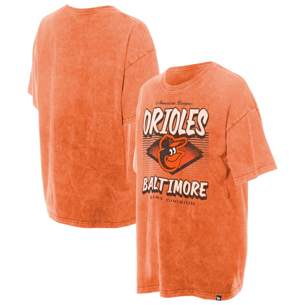 Baltimore Orioles New Era Women's Mineral Wash Oversized T-Shirt - Orange - New Era Online