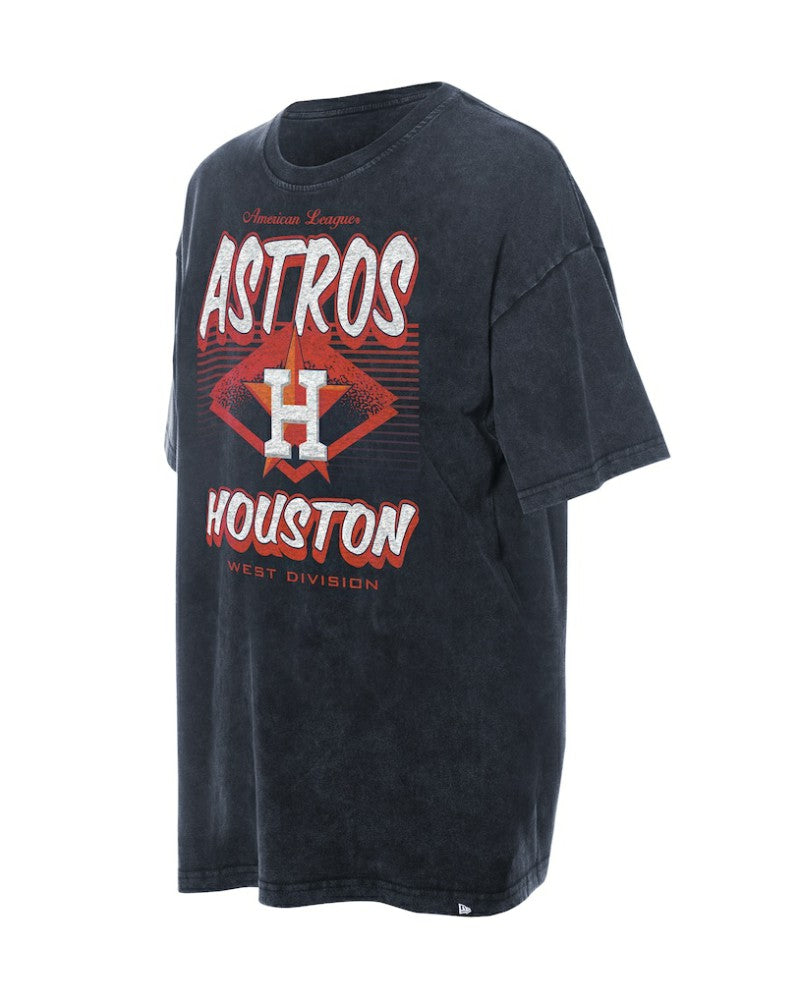 Houston Astros New Era Women's Mineral Wash Oversized T-Shirt - Navy - New Era Discount