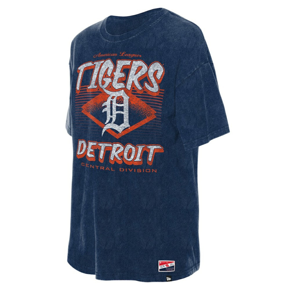 Detroit Tigers New Era Women's Mineral Wash Oversized T-Shirt - Navy - New Era Sale