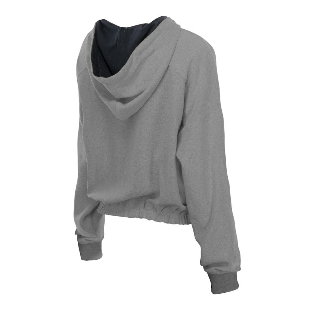 Baltimore Orioles New Era Women's Reversed Out French Terry Quarter-Zip Banded Crop Hoodie - Heather Gray - New Era Online