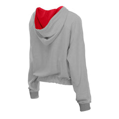 St. Louis Cardinals New Era Women's Reversed Out French Terry Quarter-Zip Banded Crop Hoodie - Heather Gray - New Era Discount