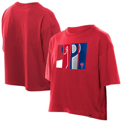 Philadelphia Phillies New Era Women's Boxy Foil Logo T-Shirt - Red - New Era Online