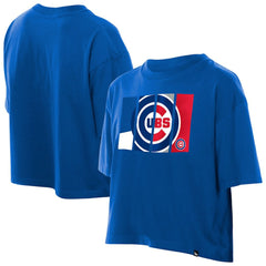 Chicago Cubs New Era Women's Boxy Foil Logo T-Shirt - Royal - New Era Lifestyle