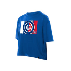 Chicago Cubs New Era Women's Boxy Foil Logo T-Shirt - Royal - New Era Lifestyle