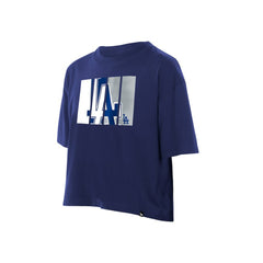 Los Angeles Dodgers New Era Women's Boxy Foil Logo T-Shirt - Royal - New Era on Sale