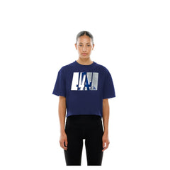 Los Angeles Dodgers New Era Women's Boxy Foil Logo T-Shirt - Royal - New Era on Sale