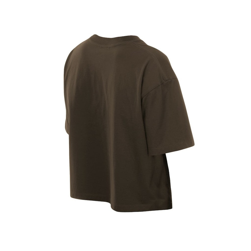 San Diego Padres New Era Women's Boxy Foil Logo T-Shirt - Brown - New Era Lifestyle