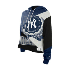 New York Yankees New Era Women's Upcycled Color Block Cropped Boxy Hoodie - New Era Discount