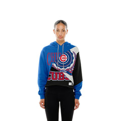 Chicago Cubs New Era Women's Upcycled Color Block Cropped Boxy Hoodie - New Era Lifestyle