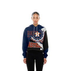 Houston Astros New Era Women's Upcycled Color Block Cropped Boxy Hoodie - New Era on Sale