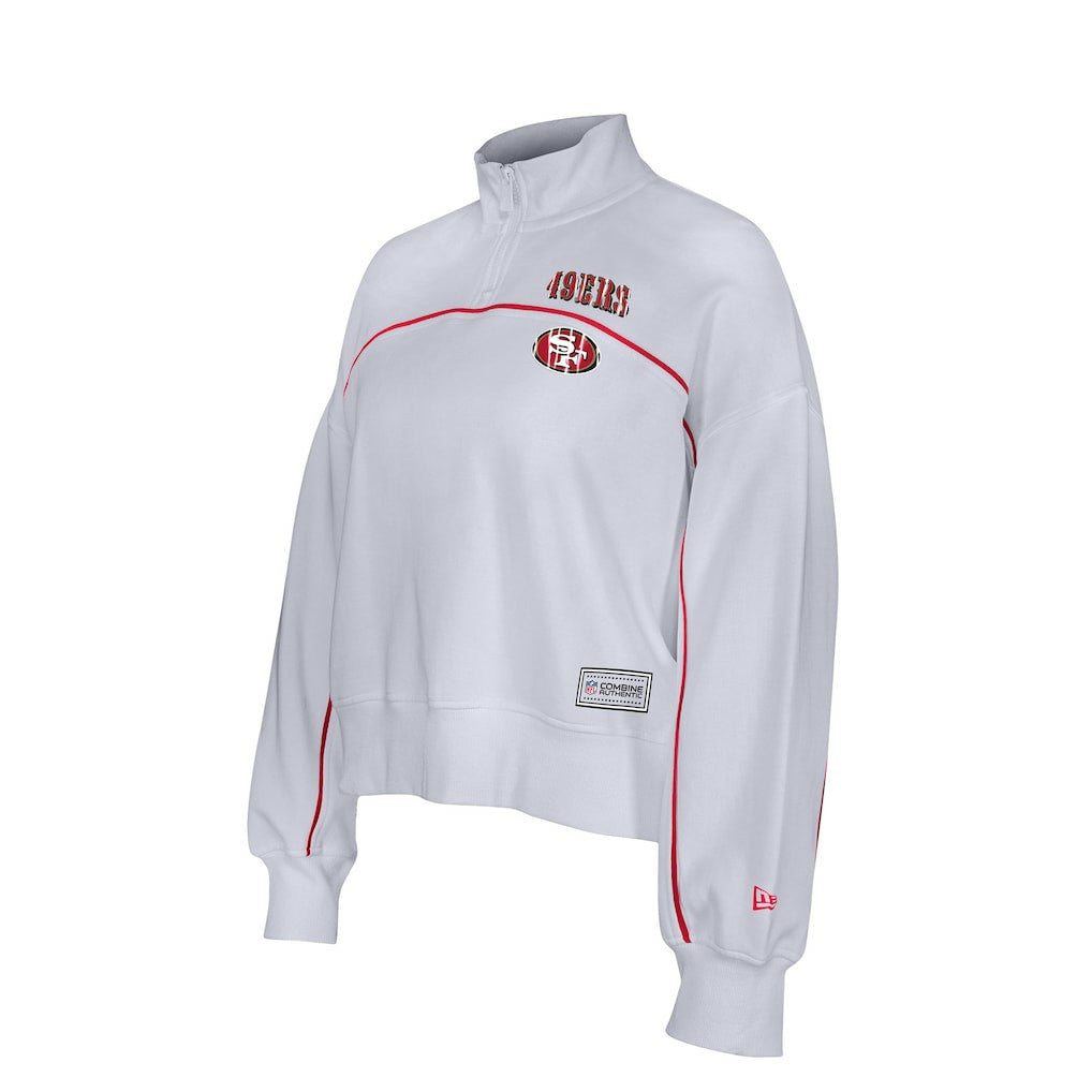 New Era San Francisco 49ers Female Adult White Functional Fandom Quarter-Zip Sweatshirt