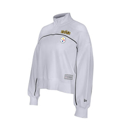 New Era Pittsburgh Steelers Female Adult White Functional Fandom Quarter-Zip Sweatshirt