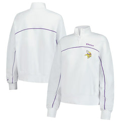 New Era Minnesota Vikings Female Adult White Functional Fandom Quarter-Zip Sweatshirt