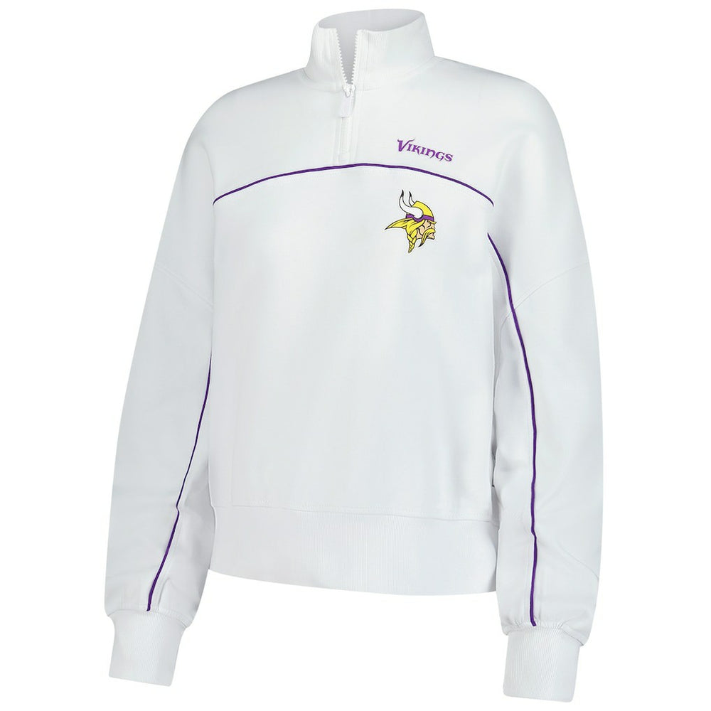New Era Minnesota Vikings Female Adult White Functional Fandom Quarter-Zip Sweatshirt