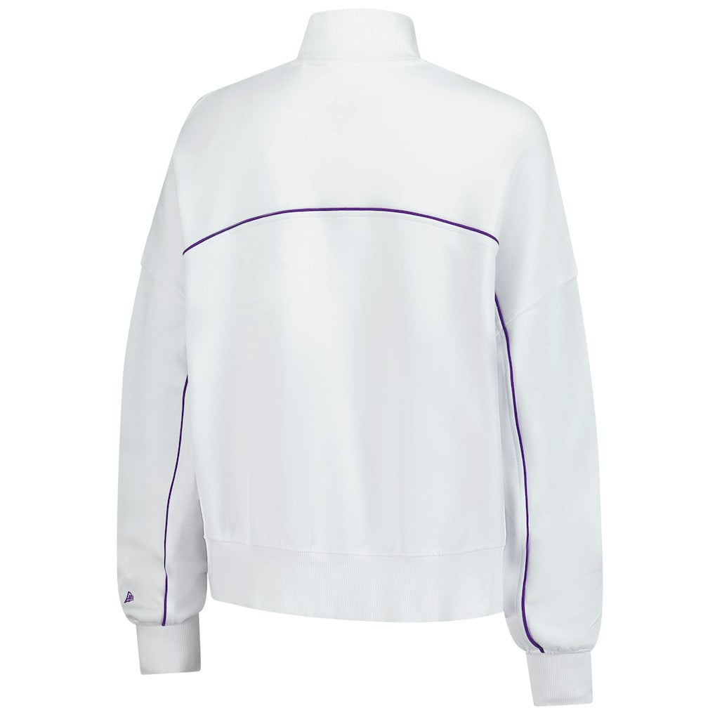 New Era Minnesota Vikings Female Adult White Functional Fandom Quarter-Zip Sweatshirt