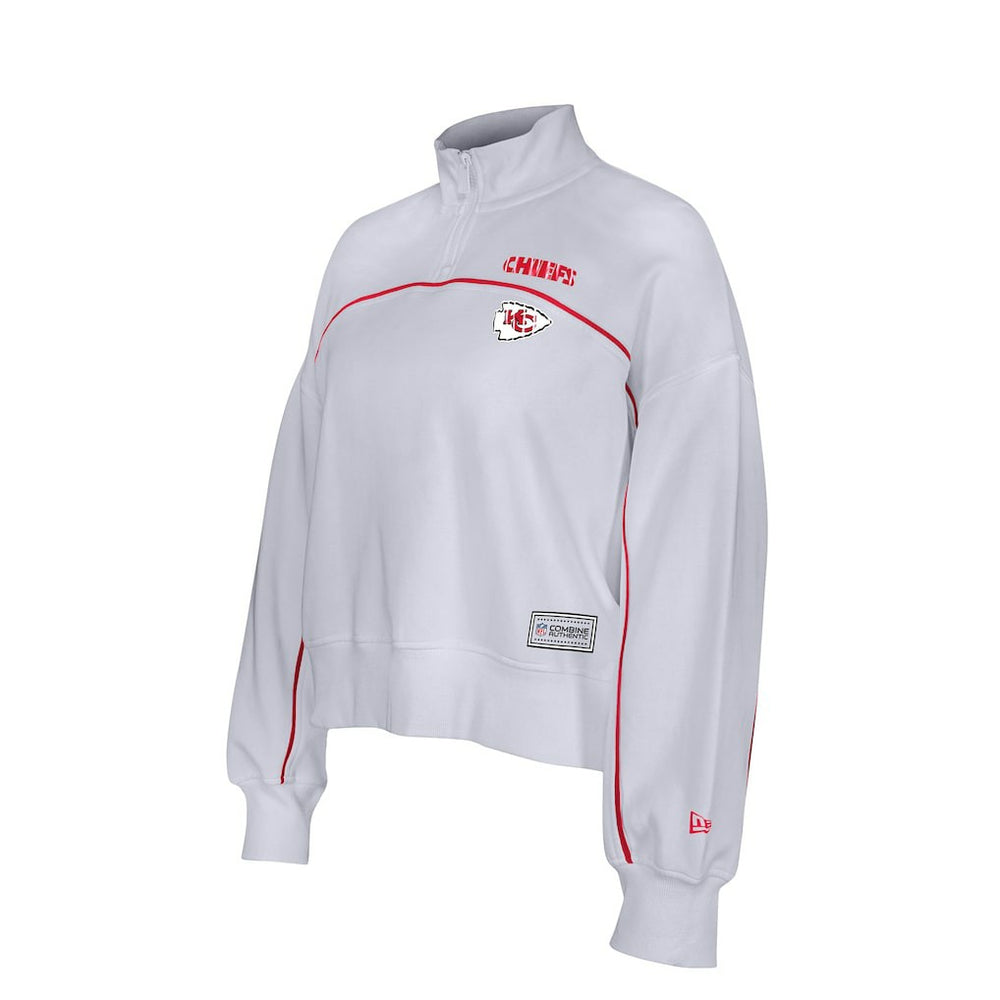 New Era Kansas City Chiefs Female Adult White Functional Fandom Quarter-Zip Sweatshirt