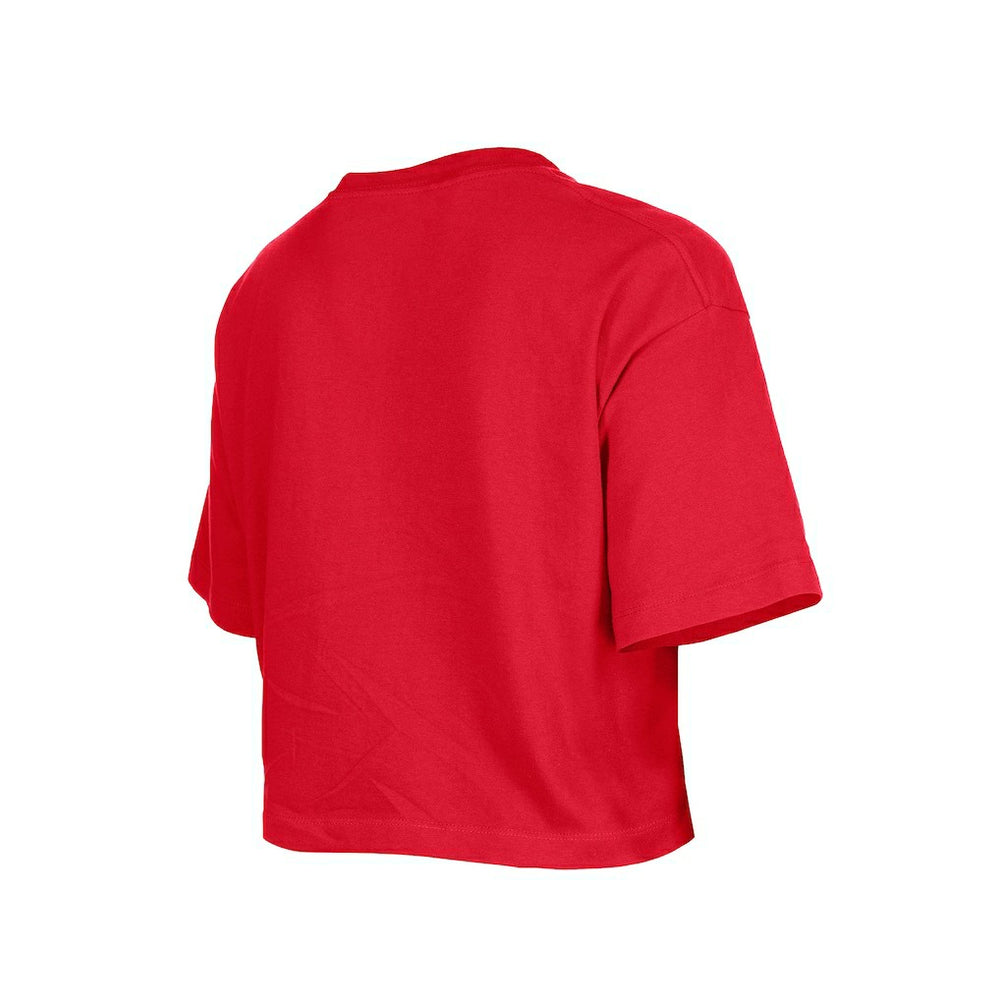 San Francisco 49ers New Era Girl's Flip Sequin Boxy T-Shirt Scarlet