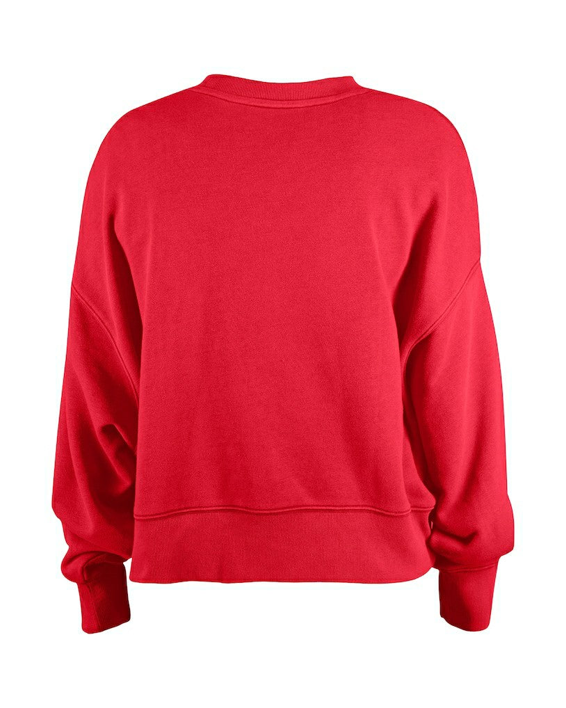 San Francisco 49ers New Era Girl's Flip Sequin Sweatshirt Scarlet