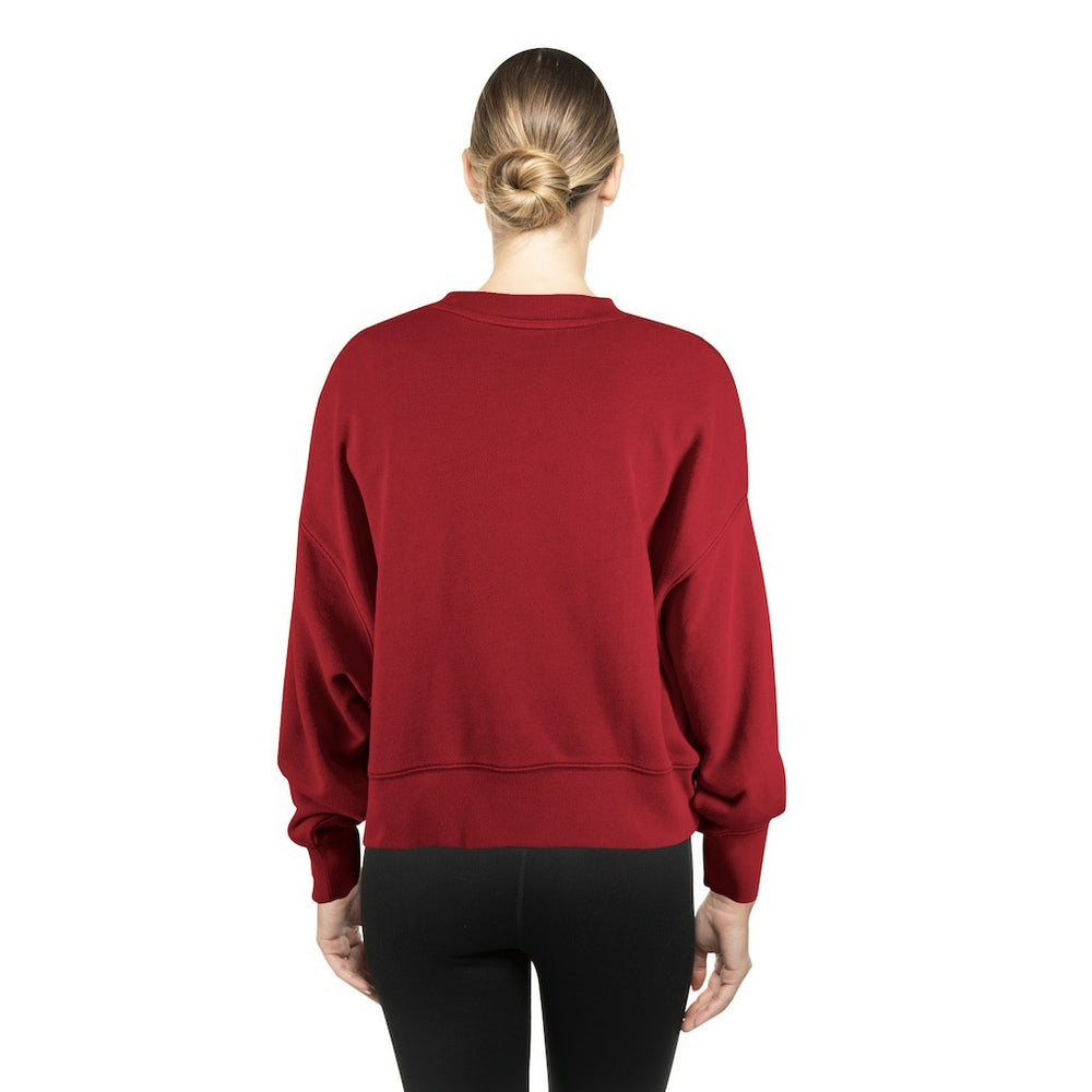 Washington Commanders New Era Women's Oversized Throwback Mineral Wash Crew Neck Sweatshirt Black