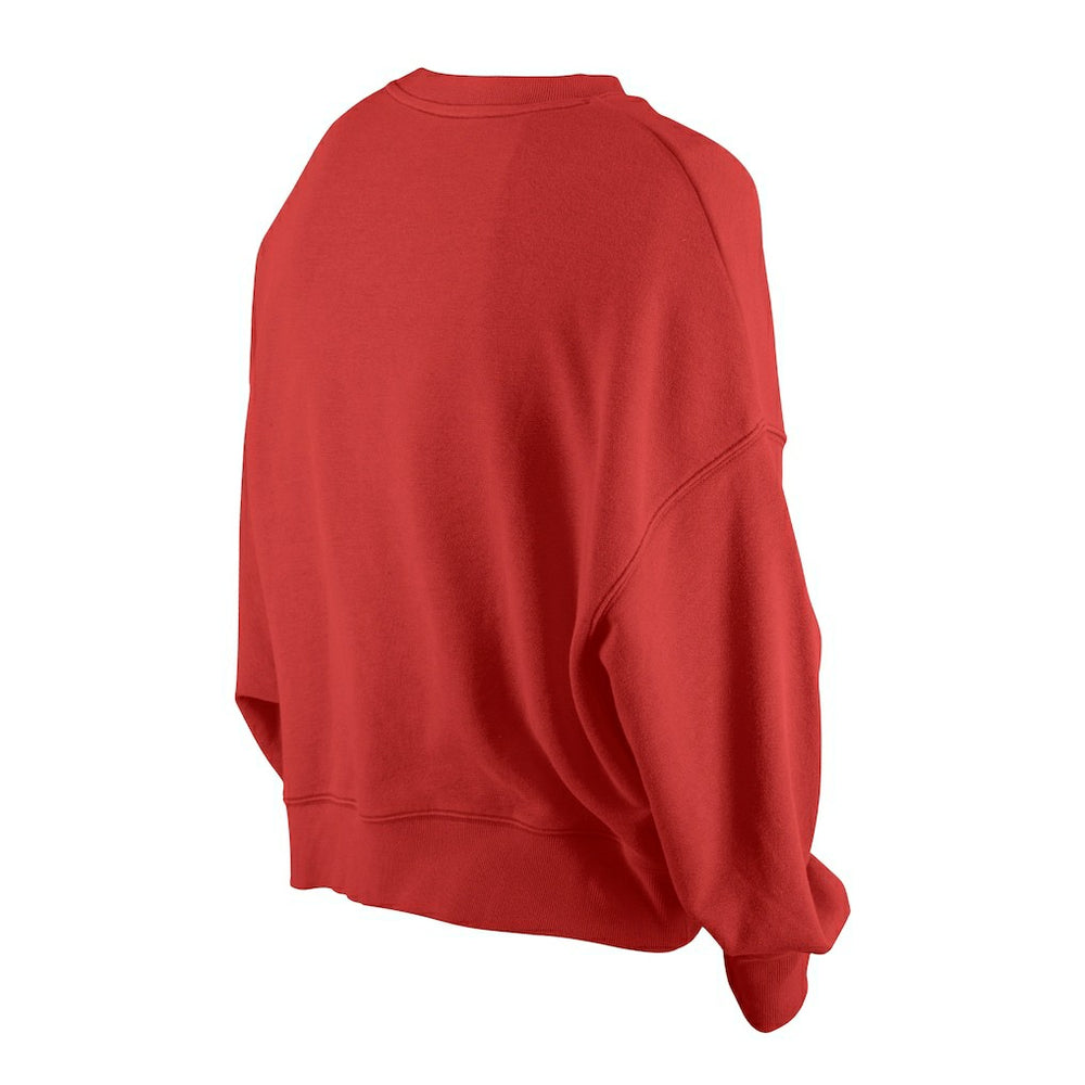 Kansas City Chiefs New Era Women's Oversized Throwback Mineral Wash Crew Neck Sweatshirt Red