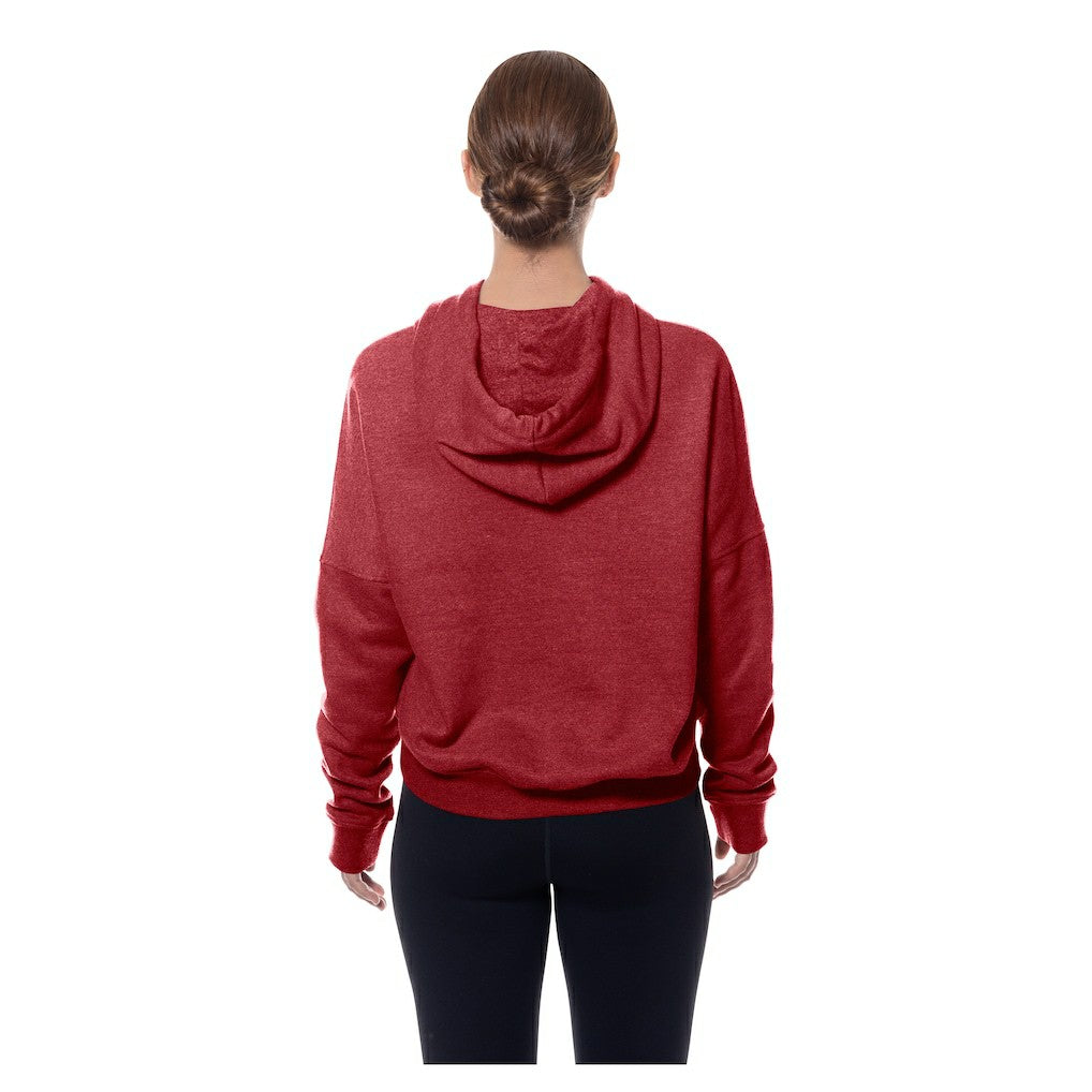 Washington Commanders New Era Women's Throwback Boxy Hoodie Sweatshirt Burgundy