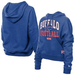Buffalo Bills New Era Women's Throwback Boxy Hoodie Sweatshirt Royal