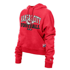 Kansas City Chiefs New Era Women's Throwback Boxy Hoodie Sweatshirt Red