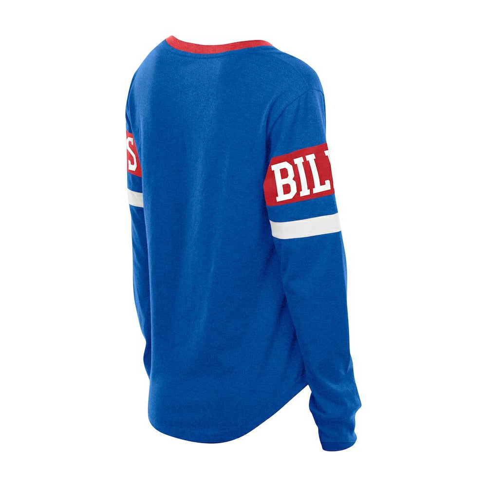 Buffalo Bills New Era Women's Throwback Lace-Up Long-Sleeve T-Shirt Royal