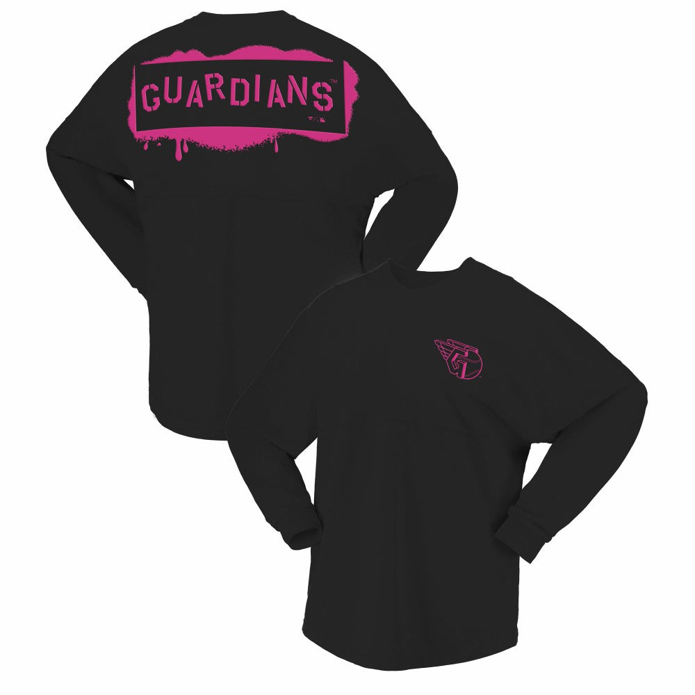 Cleveland Guardians Fanatics Women's Neon Jersey Long Sleeve T-Shirt - Black - Fanatics Sale