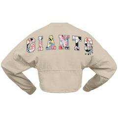 San Francisco Giants Fanatics Women's Floral Preppy Cropped Long Sleeve T-Shirt - Cream - Fanatics Discount