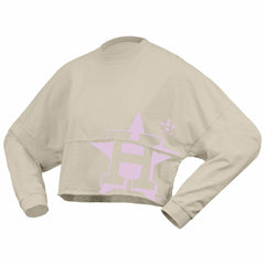 Houston Astros Fanatics Women's Floral Preppy Cropped Long Sleeve T-Shirt - Cream - Fanatics Online