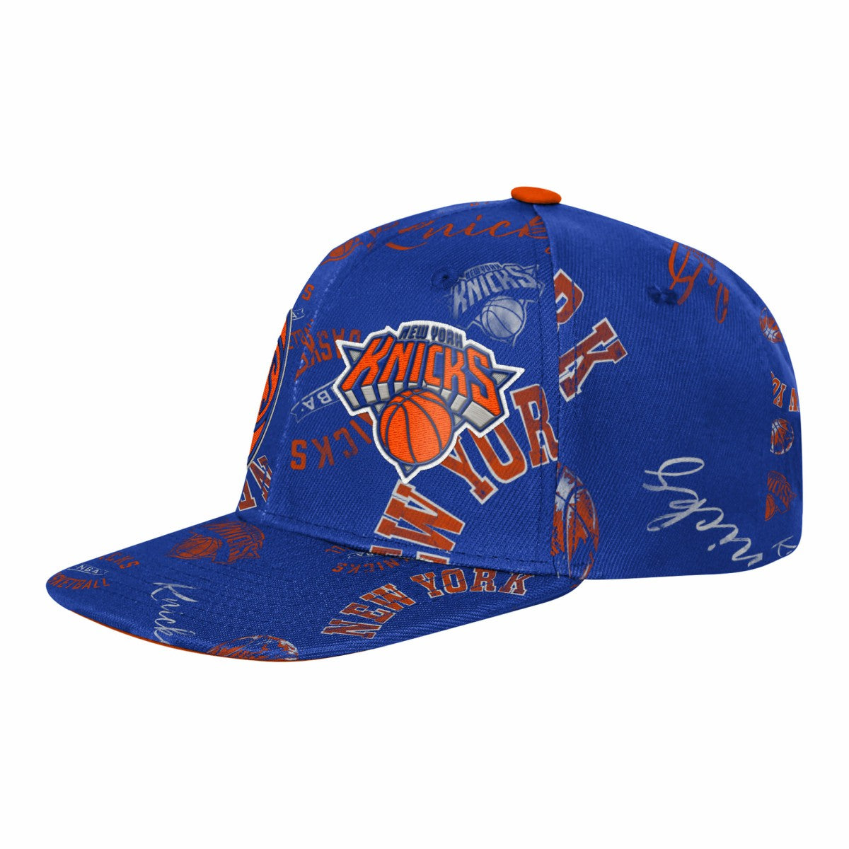 New York Knicks Outerstuff Youth Street Hooper Allover Print Snapback Hat Blue