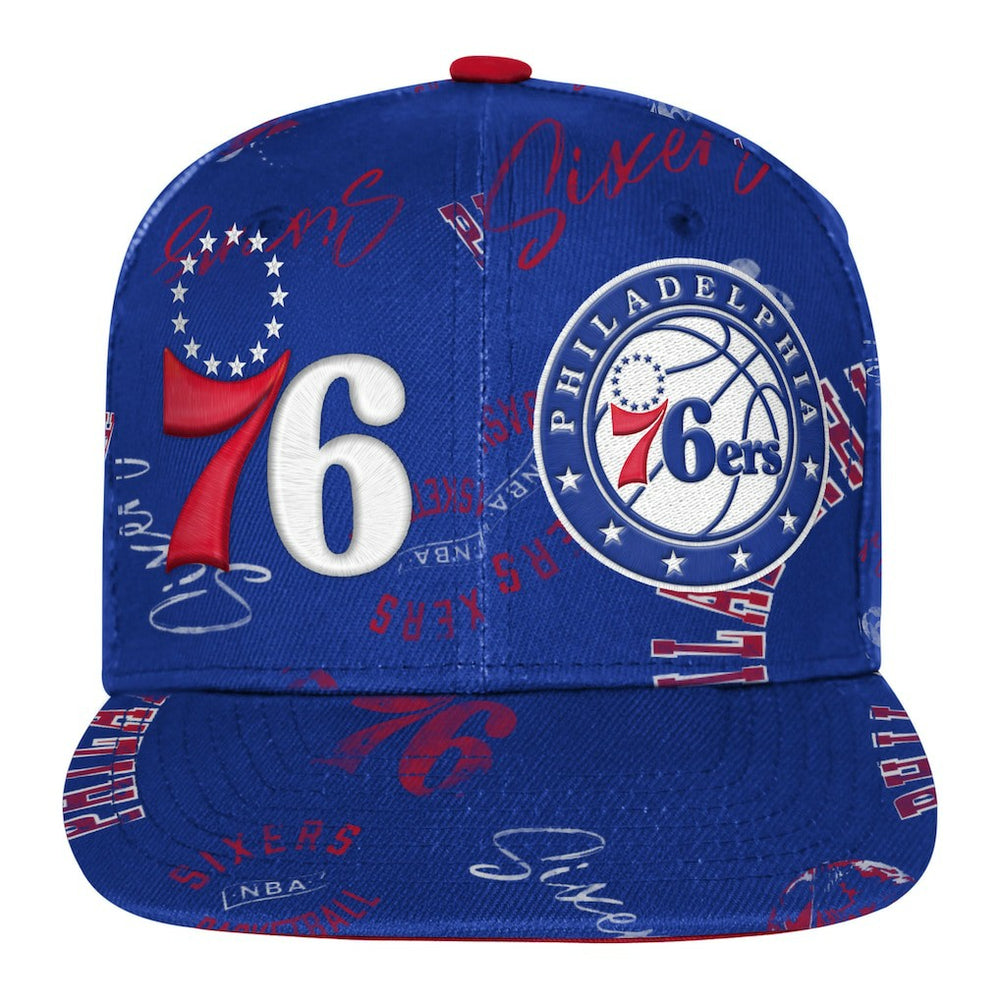 Philadelphia 76ers Outerstuff Youth Street Hooper Allover Print Snapback Hat Royal